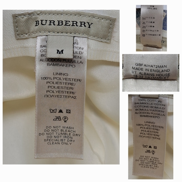Burberry Women's Bucket Hat Nova Check Blue Cream England Vintage Y2K Medium - Picture 4 of 15